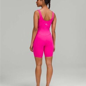 EUC Lululemon Sonic Pink Align Onesie Size 6, 8” Inseam & Built in Padded Bra
